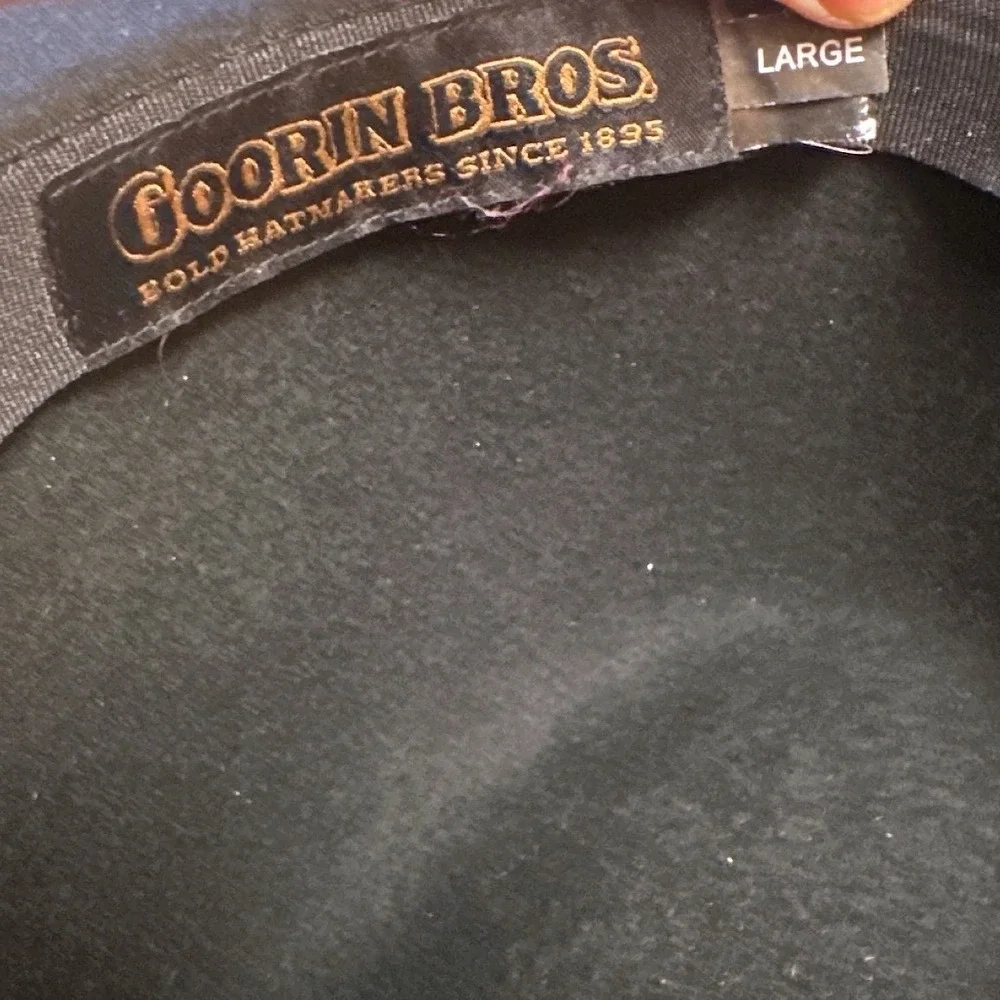 Goorin Bros Black Wide Brim Rancher Fedora Hat Western Boho Festival Large
